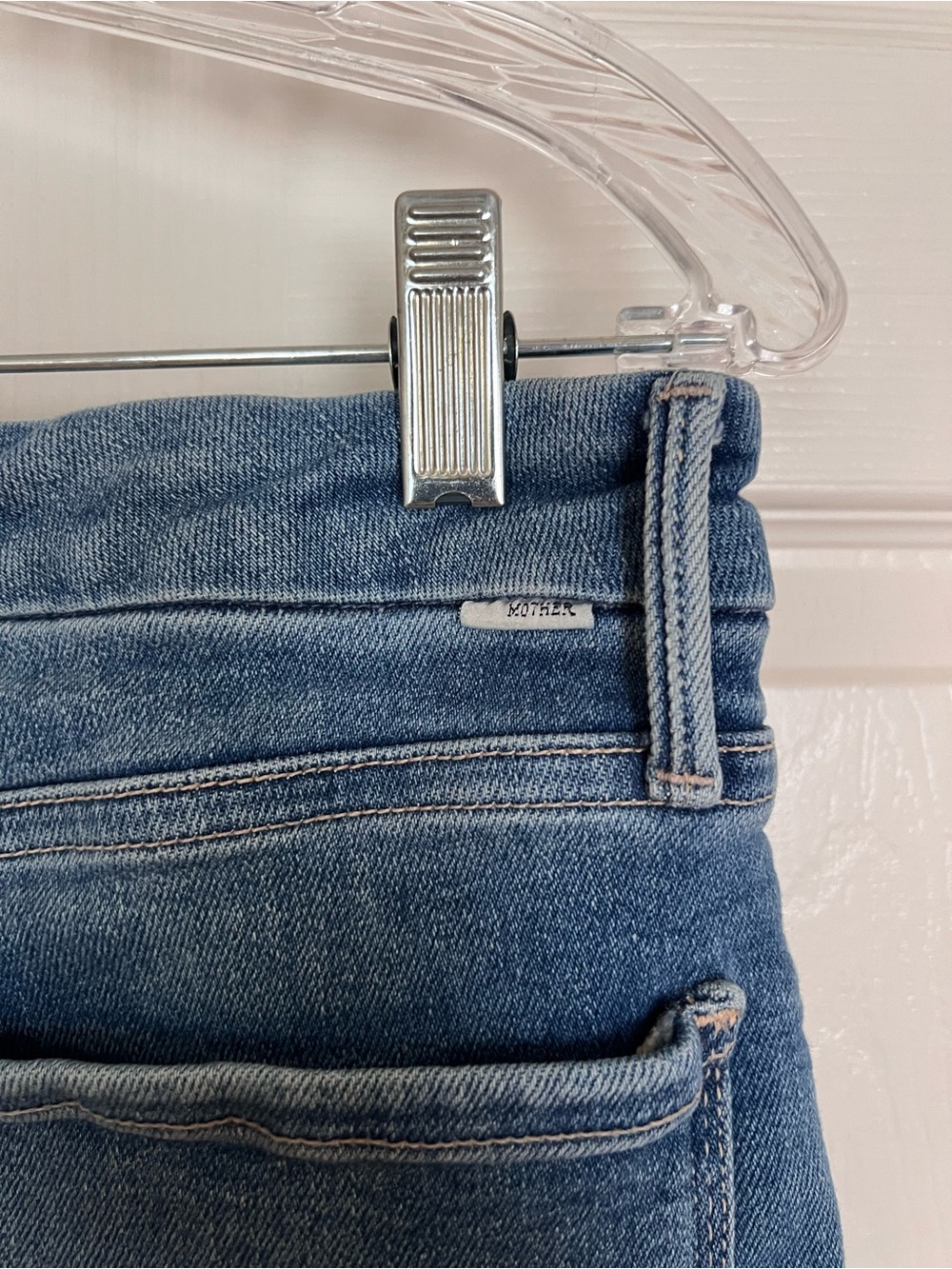 MOTHER The Roller High Rise Wide Leg Jeans Raw Hem Size 31 Riding the Cliffside - Picture 8 of 10